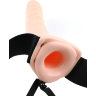 Телесный полый страпон с вибрацией 8 Vibrating Hollow Strap-On - 20,5 см.
