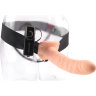 Телесный полый страпон с вибрацией 8 Vibrating Hollow Strap-On - 20,5 см.