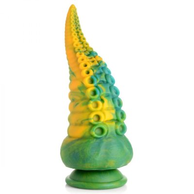 Фантазийный фаллоимитатор в форме щупальца Monstropus Tentacled Monster Silicone Dildo - 21,6 см. Длина: 21.6 см. Диаметр: 8.6 см. Проведя пальцами вдоль стержня, вы обнаружите круглые выступы, доходящие до широкого основания. Наслаждайтесь каждым сантиметром этого силиконового фаллоимитатора премиум-класса! Используйте в одиночку и без помощи рук, прижав основание присоски к любой плоской поверхности. Минимальный диаметр - 2,5 см. Страна: Китай. Материал: силикон.