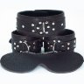 Набор БДСМ-аксессуаров из мягкой кожи черного цвета