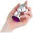 Серебристая металлическая анальная пробка с фиолетовым кристаллом - 9 см.  Цена 1 068 руб. - Серебристая металлическая анальная пробка с фиолетовым кристаллом - 9 см.