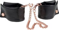 Черные мягкие наручники Entice French Cuffs с цепью