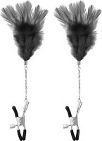 Зажимы для сосков с черными перьями Sweet Caress Feather Nipple Clumps
