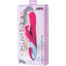 Розовый вибратор с клиторальным стимулятором ELLY с подогревом - 21,5 см.