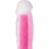 Прозрачно-розовый фаллоимитатор, светящийся в темноте, Clark Glow - 22 см.