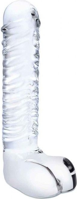 Прозрачный фаллоимитатор 8 Realistic Ribbed Glass Dildo - 20,3 см.