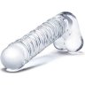 Прозрачный фаллоимитатор 8 Realistic Ribbed Glass Dildo - 20,3 см.