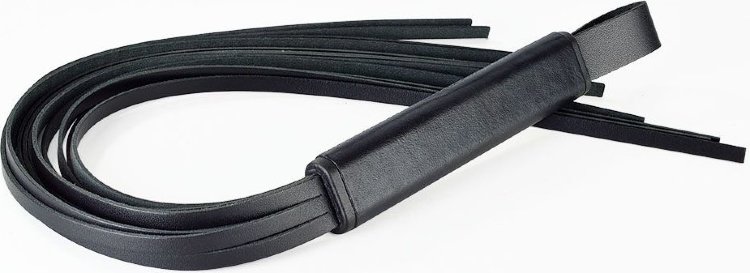 Черная кожаная плеть Клео - 60 см.