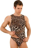 Мужская майка-борцовка с леопардовым принтом