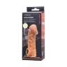 Телесная закрытая насадка с венками Cock Sleeve Size M - 15,6 см.