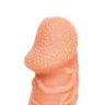 Телесная закрытая насадка с венками Cock Sleeve Size M - 15,6 см.