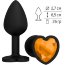 Черная силиконовая пробка с оранжевым кристаллом - 7,3 см.  Цена 1 142 руб. - Черная силиконовая пробка с оранжевым кристаллом - 7,3 см.