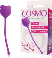 Фиолетовый вагинальный шарик с ушками Cosmo