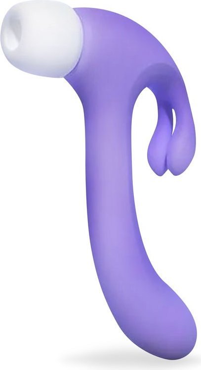 Сиреневый двусторонний вибромассажер Hammer Rabbit - 18,8 см.