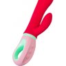 Красный вибратор с клиторальным отростком Petunia - 19 см.