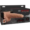 Телесный полый страпон с имитацией эякуляции 7.5 Hollow Squirting Strap-On with Balls - 21,6 см.
