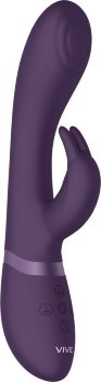 Фиолетовый вибромассажер-кролик Cato - 21,5 см.