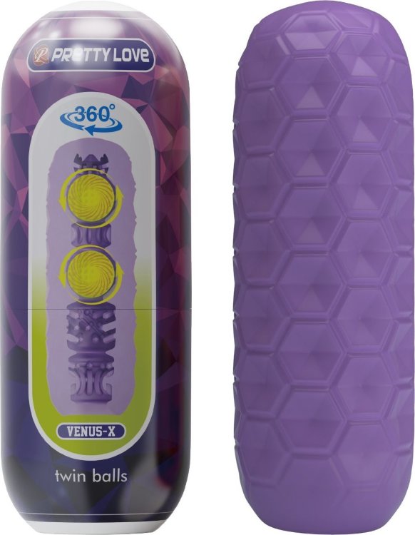 Фиолетовый мастурбатор Venus-X Twin balls