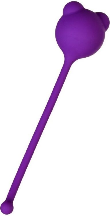 Фиолетовый силиконовый вагинальный шарик A-Toys с ушками