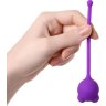Фиолетовый силиконовый вагинальный шарик A-Toys с ушками