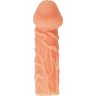 Телесная закрытая насадка с венками Cock Sleeve Size L - 17,6 см.