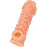 Телесная закрытая насадка с венками Cock Sleeve Size L - 17,6 см.