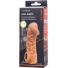 Телесная закрытая насадка с венками Cock Sleeve Size L - 17,6 см.