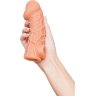 Телесная закрытая насадка с венками Cock Sleeve Size L - 17,6 см.