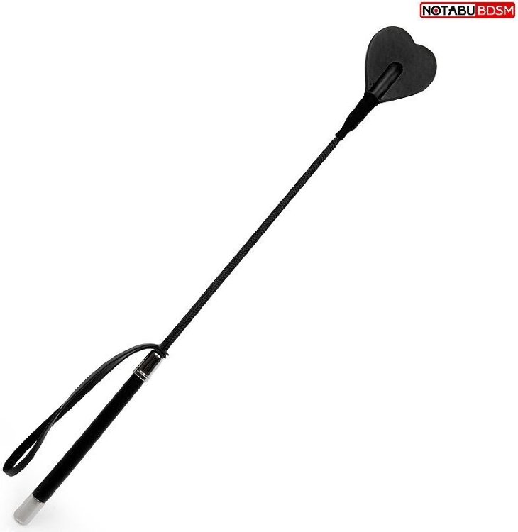 Черный стек с наконечником-сердечком - 54 см.