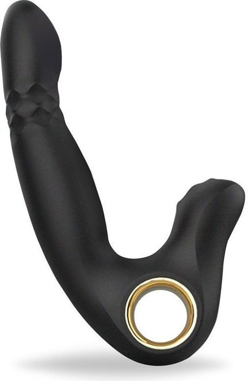 Черный вибромассажер Shake Ring - 16,8 см.