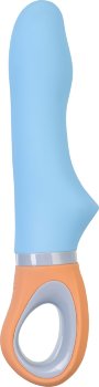Голубой силиконовый вибратор Bluebell - 18,5 см.
