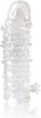 Закрытая прозрачная рельефная насадка Crystal sleeve - 13 см.