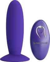 Фиолетовый анальный вибростимулятор Remote Control Vibrating Plug Youth - 11 см.