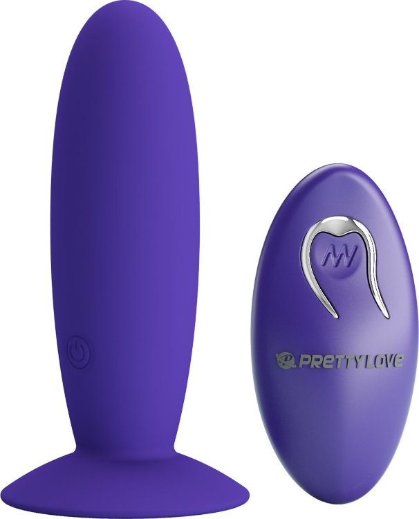 Фиолетовый анальный вибростимулятор Remote Control Vibrating Plug Youth - 11 см.