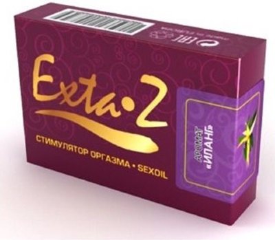 Стимулятор оргазма EXTA-Z Иланг - 1,5 мл. Интимное масло EXTA-Z с ароматом иланг-иланга является классическим афродизиаком, стимулирует работу желез внутренней секреции устраняет фригидность и повышает потенцию, способствует расслаблению и располагает к интимной близости. Используется для усиления и продления ощущений при оргазме, раскрывает сексуальные возможности, задерживая на пике блаженства. Подходит для применения обоим партнерам. Клинические исследования подтверждают высокий положительный эффект в виде увеличения возбуждения и сексуальной активности, улучшения оргастических ощущений и продолжительности оргазма (при регулярном применении в течении 1 месяца). Oil Organic, Evening Primrose Oil, Angelica Root Extract, Coleus Extract, Cananga Odorata (Ylang Ylang) Flower Oil, Thymus Vulgaris (Thyme) Extract, Melaleuca Alternifolia (Tea Tree) Leaf Oil, Tocopheryl Acetate (Vitamin E), Ascorbic Acid (Vitamin C). Страна: Польша. Объем: 1,5 мл.