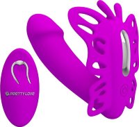Лиловая клиторальная бабочка с вагинальным виброотростком Katherine