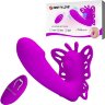 Лиловая клиторальная бабочка с вагинальным виброотростком Katherine