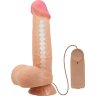 Телесный вибратор с подвижной кожей - 21,8 см.