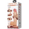 Телесный вибратор с подвижной кожей - 21,8 см.