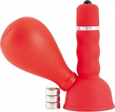 Красный вибратор с грушей на сосок  Цена 1 709 руб. Длина: 8 см. Диаметр: 3.5 см. Яркий вибромассажер на сосок с грушей – это прекрасная возможность порадовать свое любимое тело. Ласкайте грудь при помощи этой нежно вибрирующей секс-игрушки, ощущайте на своих сосках невероятно приятную стимуляцию. Можете быть уверены, этот стимулятор подарит вам очень яркие эмоции. Батарейки в комплекте. Страна: Китай. Материал: термопластичная резина (TPR). Батарейки: 3 шт., тип LR44.