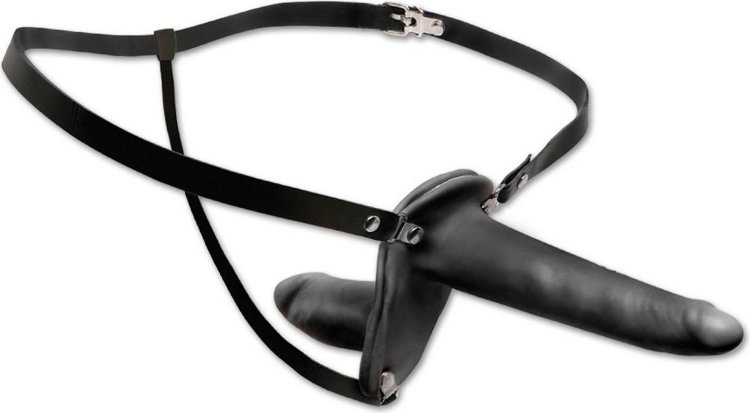 Женский страпон с вагинальной пробкой Double Penetrix Strap-on - 15 см.