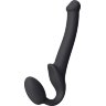 Черный безремневой страпон Silicone Bendable Strap-On - size S