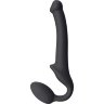 Черный безремневой страпон Silicone Bendable Strap-On - size S