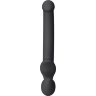 Черный безремневой страпон Silicone Bendable Strap-On - size S