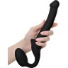Черный безремневой страпон Silicone Bendable Strap-On - size S