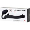 Черный безремневой страпон Silicone Bendable Strap-On - size S