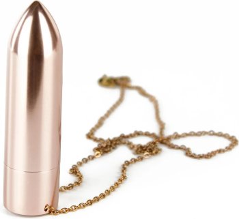Золотистая вибропуля на цепочке Discreet Pleasure