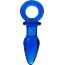 Синяя анальная пробка из стекла с ручкой-кольцом - 14 см.  Цена 2 147 руб. - Синяя анальная пробка из стекла с ручкой-кольцом - 14 см.