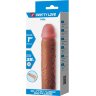 Коричневая насадка-удлинитель на пенис Nile - 16,5 см.