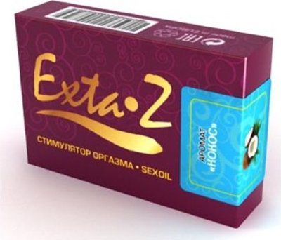 Стимулятор оргазма EXTA-Z Кокос - 1,5 мл.  Цена 1 028 руб. Интимное масло EXTA-Z аромат КОКОС содержит большое количество витамина Е который отвечает за нашу привлекательность, улучшает кровообращение и способствует увеличению количества сперматозоидов. В кокосовом масле содержится лауриновая кислота, похожая по своей структуре на материнское молоко. Эта кислота убивает бактерии, вирусы, грибковые инфекции, а также простейших паразитов. Используется для усиления и продления ощущений при оргазме, раскрывает сексуальные возможности, задерживая на пике блаженства. Подходит для применения обоим партнерам. Клинические исследования подтверждают высокий положительный эффект в виде увеличения возбуждения и сексуальной активности, улучшения оргастических ощущений и продолжительности оргазма (при регулярном применении в течении 1 месяца). Страна: Польша. Объем: 1,5 мл.